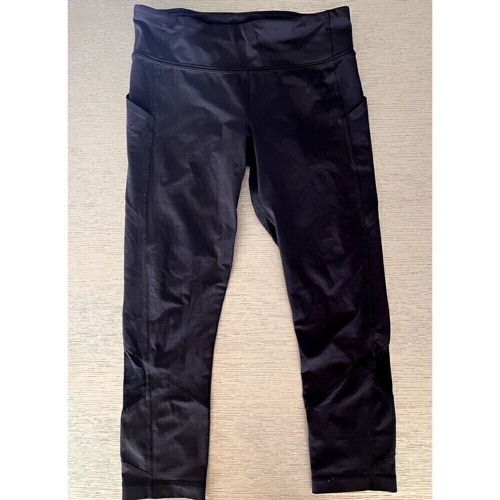 Lululemon Skinny Capri Leggings 22" Black Size 6 Yoga Running